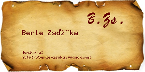 Berle Zsóka névjegykártya